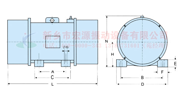 VB振動電機外形尺寸